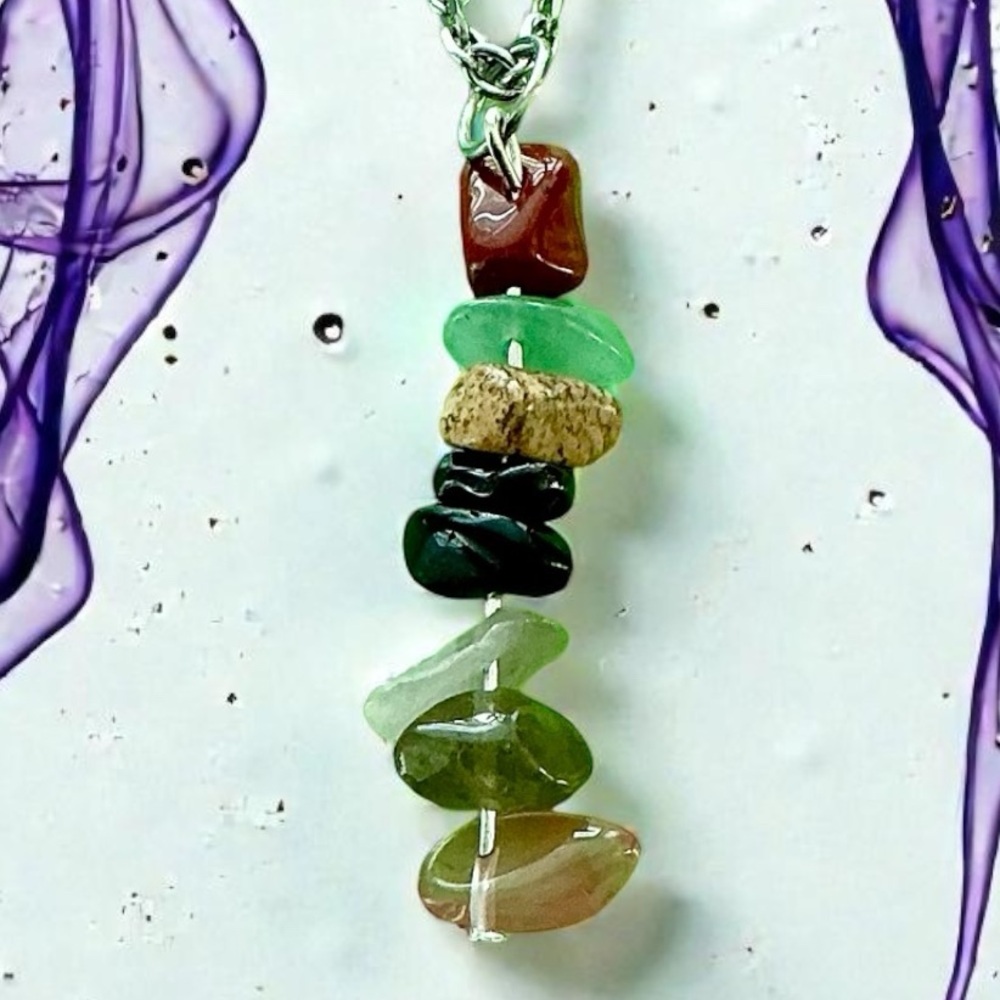 🆕 Multi Gemstone Pendant Necklace